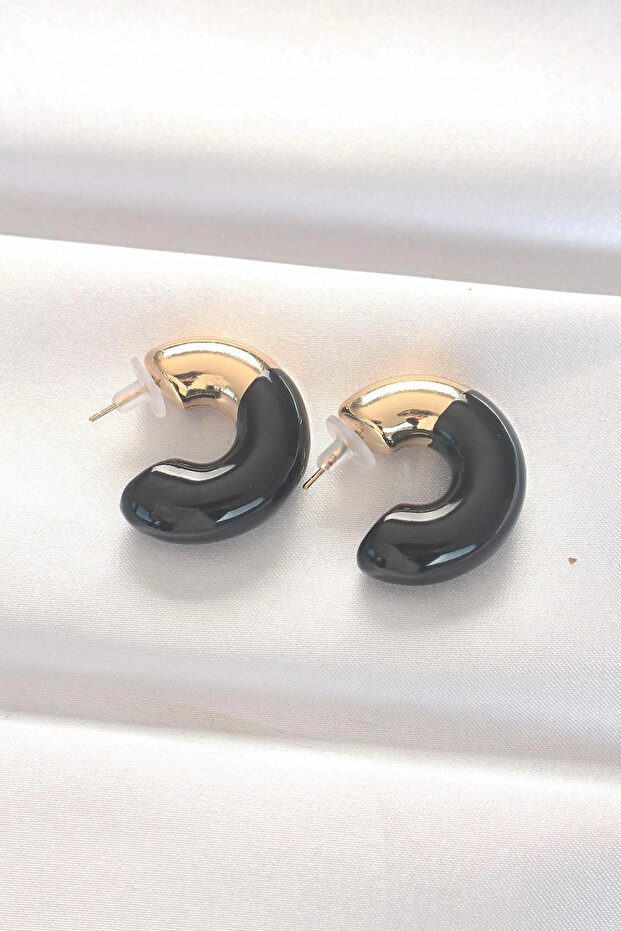 Ccb Black Gold Double Color Earrings