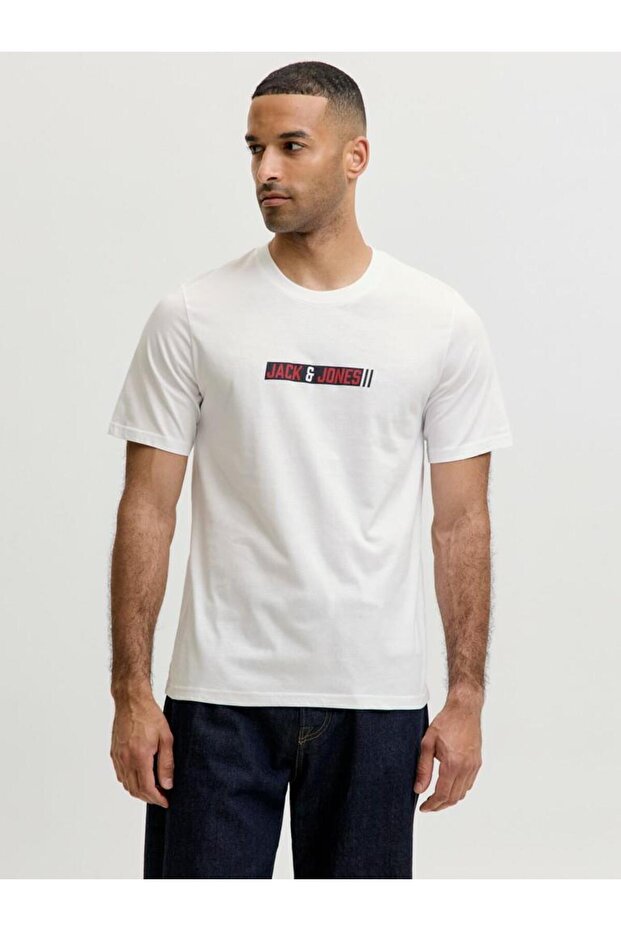 Men's White Jjmunk Tee Ss Crew Neck T-Shirt
