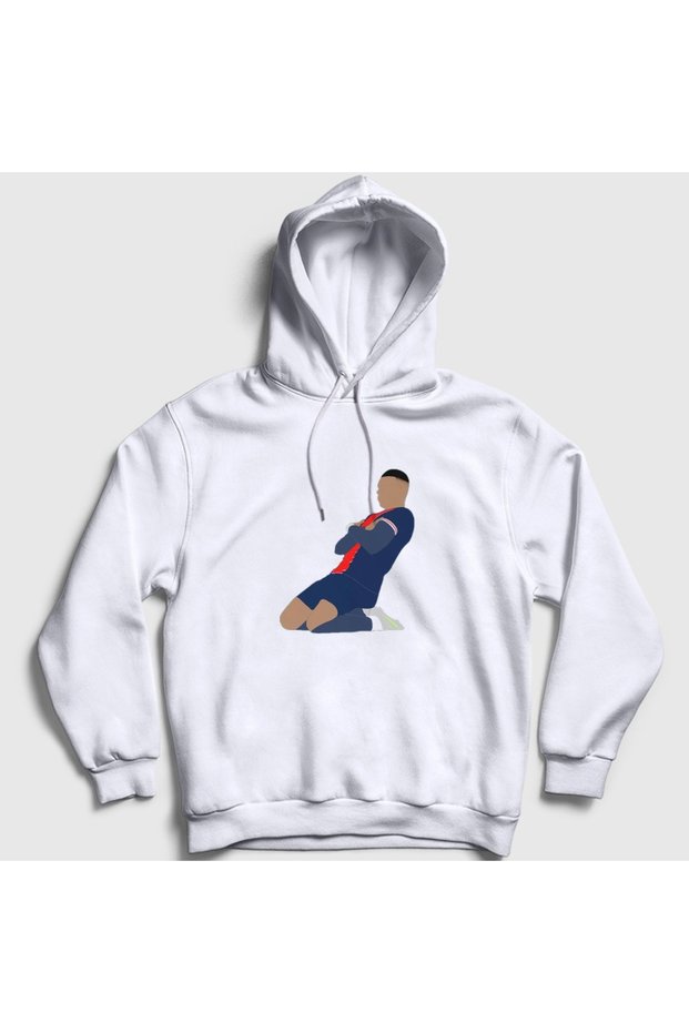 Unisex White Kylian Mbappe Goal Football Hooded Sweatshirt 615429Tt