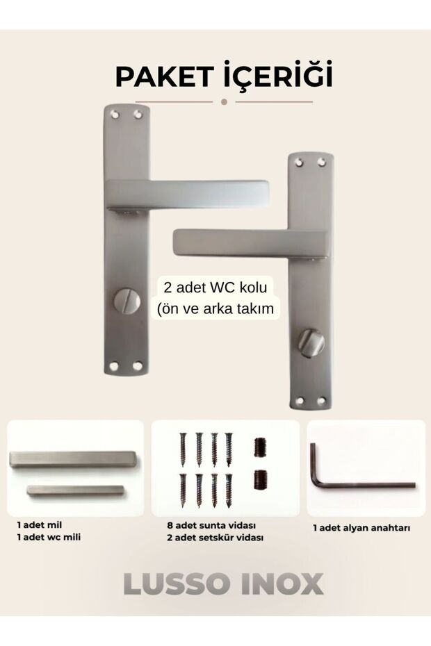 Lusso İnox Mirror Door Handle Luxury Wc Door Handle