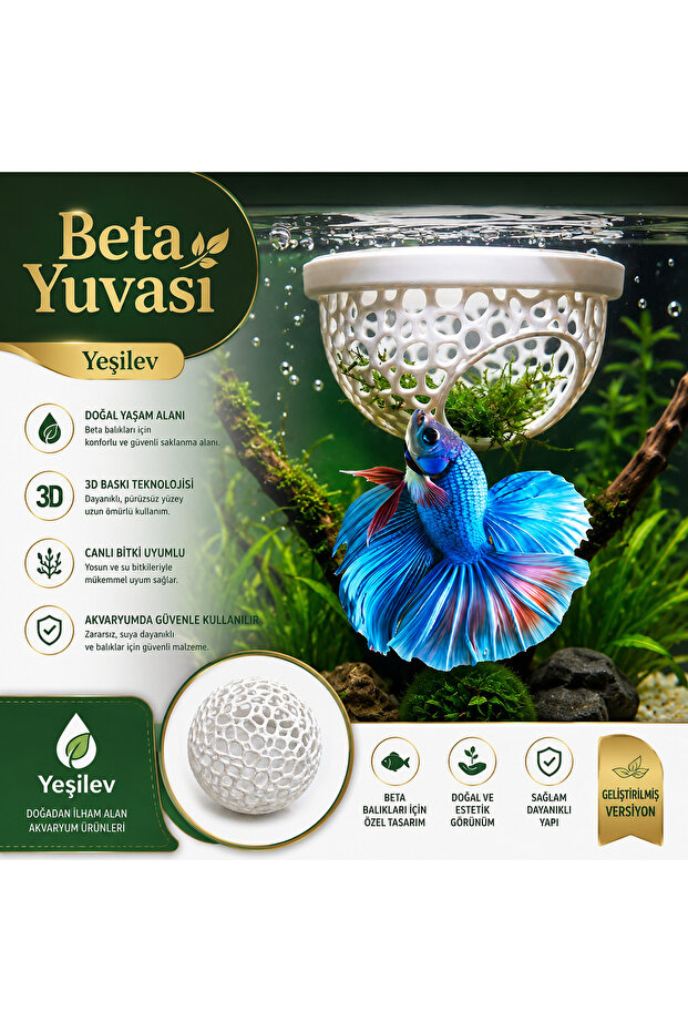 منطقة استراحة سمك البيتا وعش التكاثر (لون أبيض)
