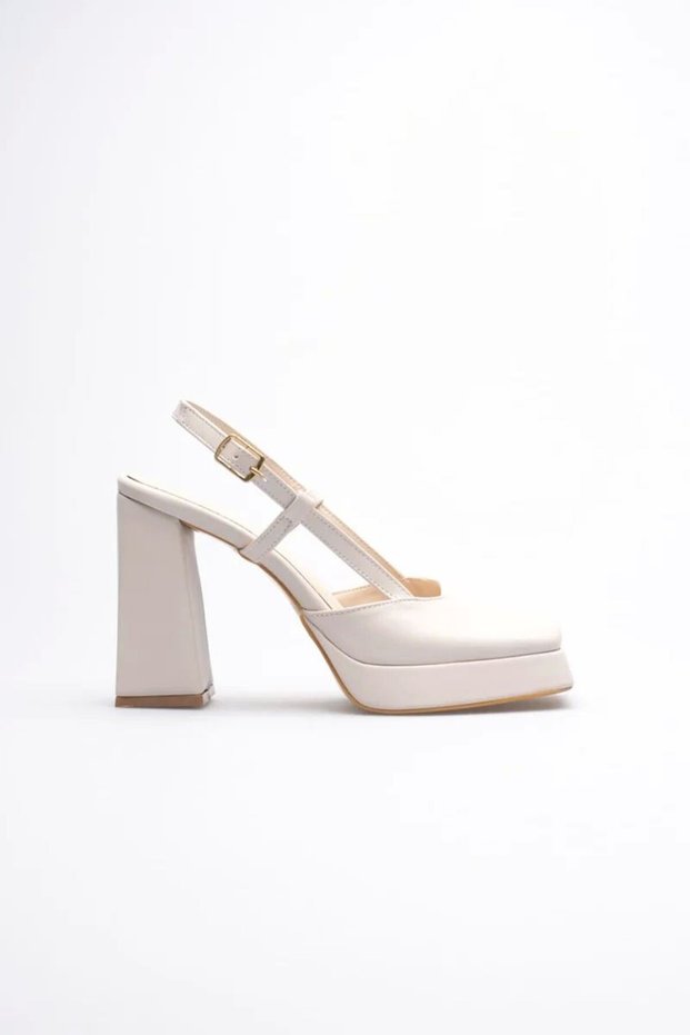 Beige women's high heeled shoe tr12my05c