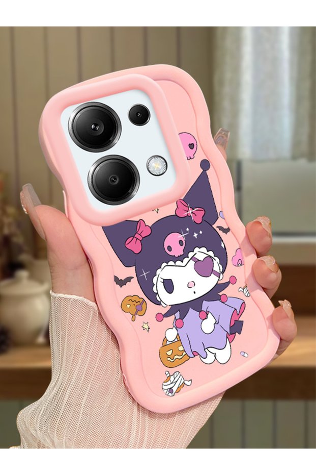 Poco M6 Pro 4g Compatible Case Camera Protector Pink Silicone Couple Phone Case Cartoon Pattern
