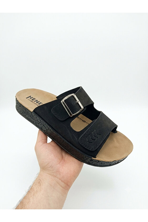 Comfort Black Full Heart Slippers