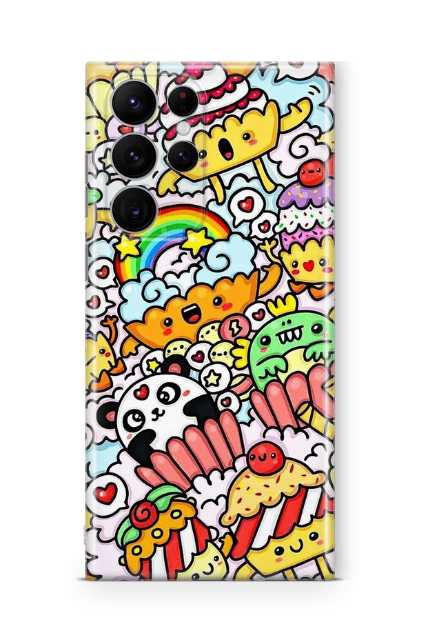 Samsung Galaxy S23 Ultra Compatible Printed Transparent Phone Case | Collection: Snacktoon Delight