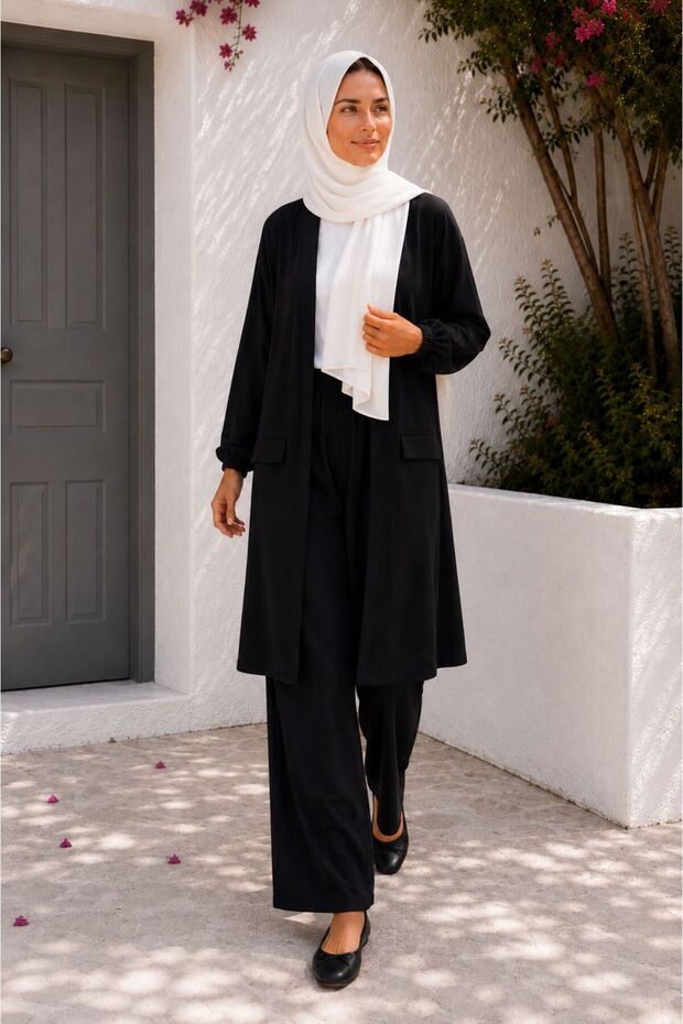 PLUS SIZE CREPE SUIT WITH JACKET AND TROUSERS