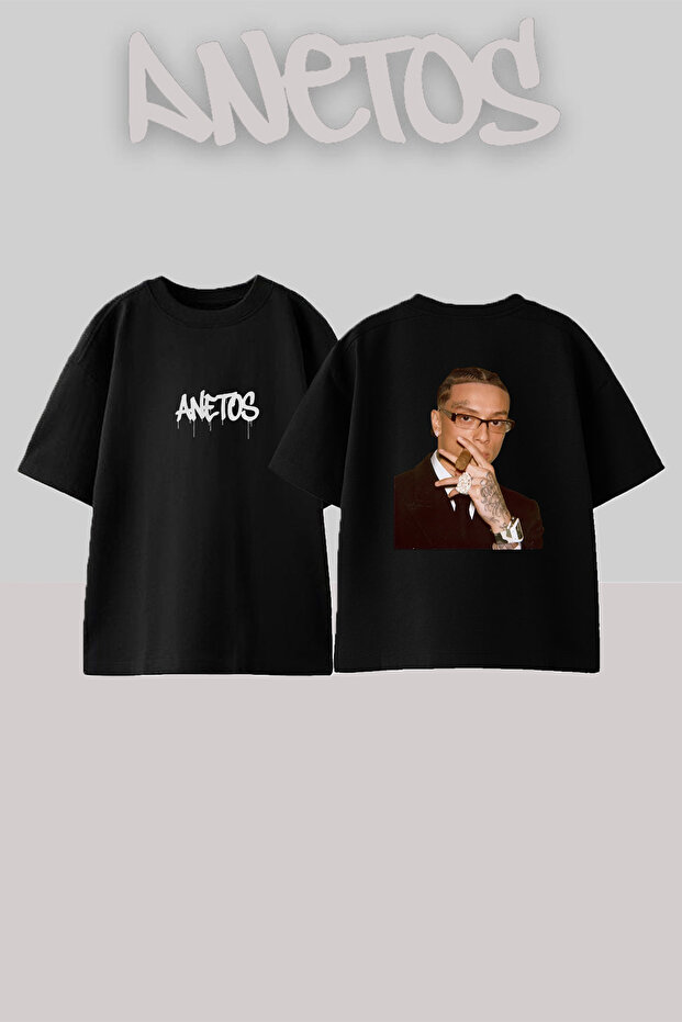 Eladio Carrion Design Printed Unisex Oversize Black Tshirt