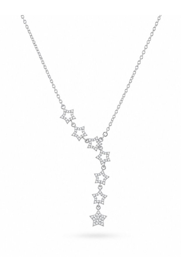 316L Steel Star Model Silver Color Zircon Stone Women's Necklace