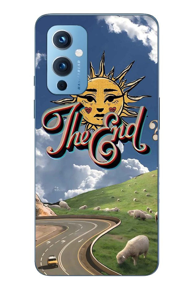 One Plus 9 Compatible Retro Sun Path Pattern Transparent Phone Case