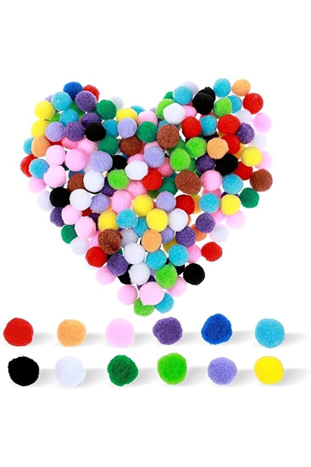 Arts and Crafts fluffy pompom balls Assorted Sizes mix color pack of 70pcs Pack set of 3 Pack