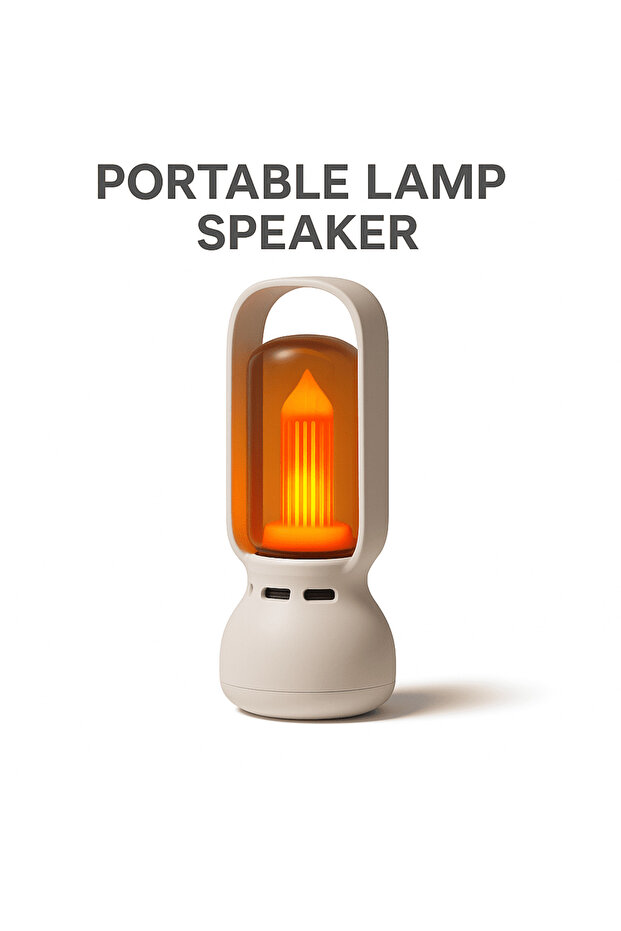 FlameGlow LED Lantern Speaker with Bluetooth Flame Effect Light