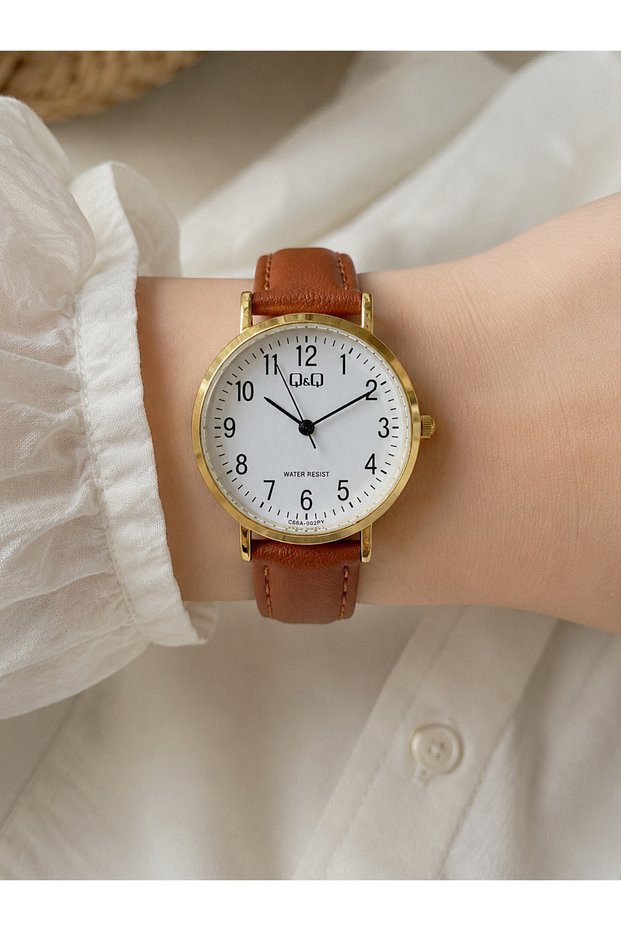 Women's Wristwatch Gold Color Case Leather Strap Casual and Stylish Combination Gift Boxed 2 Years Machine Warranty