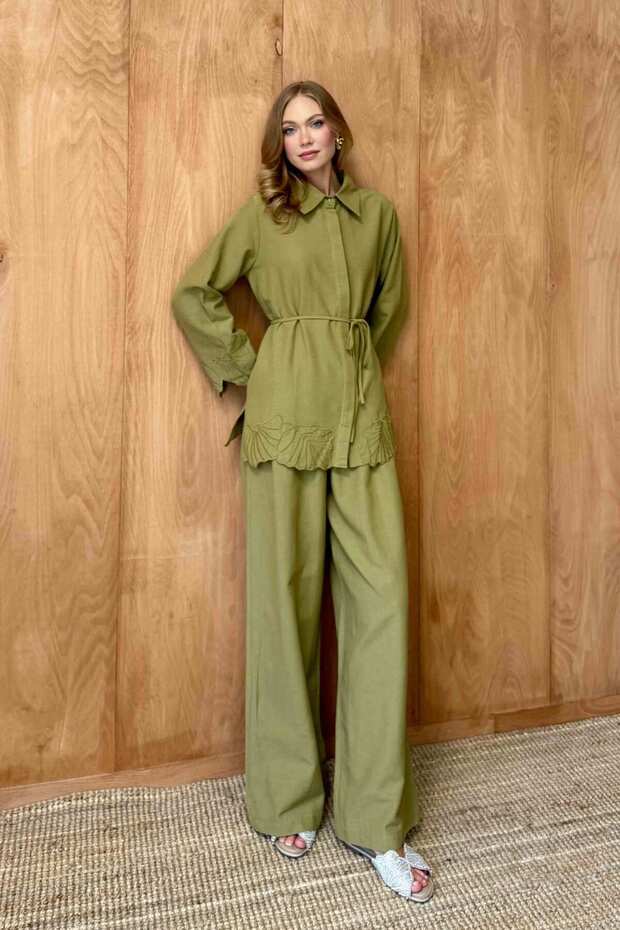 Embroidered Linen Set 3-4514
