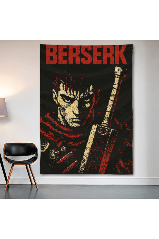 Berserk Guts Wall Covering Wall Tapestry First Quality Satin Fabric Poster
