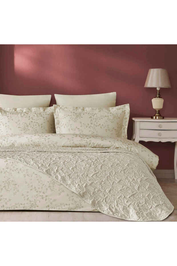 Veronelle Double Bed Cover Duvet Cover Set Beige
