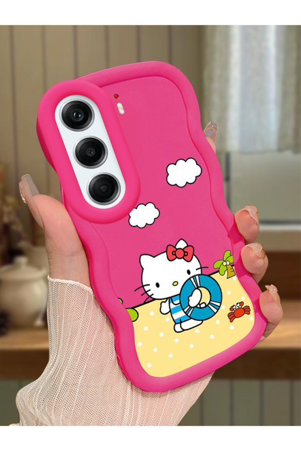 Tecno Camon 40 Pro 5g Compatible Case Camera Protector Red Silicone Couple Phone Case Kitty Pattern