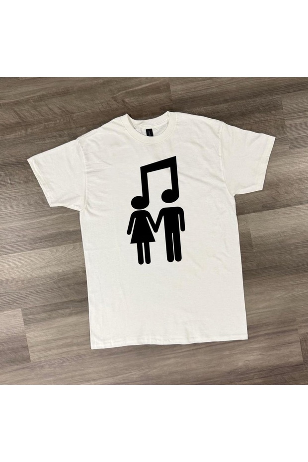 Music Lovers Couple Printed Unisex Oversize T-Shirt