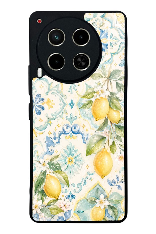 Tecno Camon 30 Azure Lemon Garden Design Glossy Phone Case