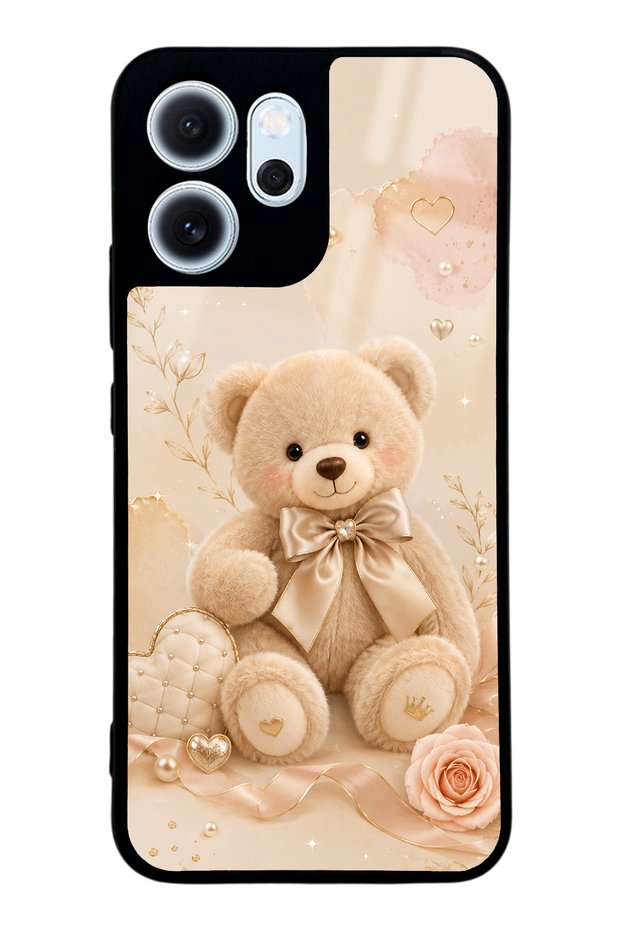 Oppo Reno 14F Pearl Teddy Design Glossy Phone Case