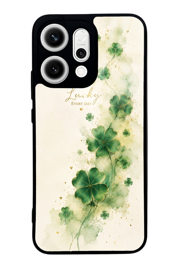 Oppo Reno 14 Lucky Clover Whisper Design Glossy Phone Case