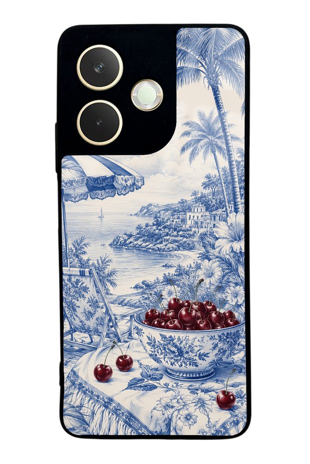 Oppo A5 Pro Blue Porcelain Cherry Coast Design Glossy Phone Case