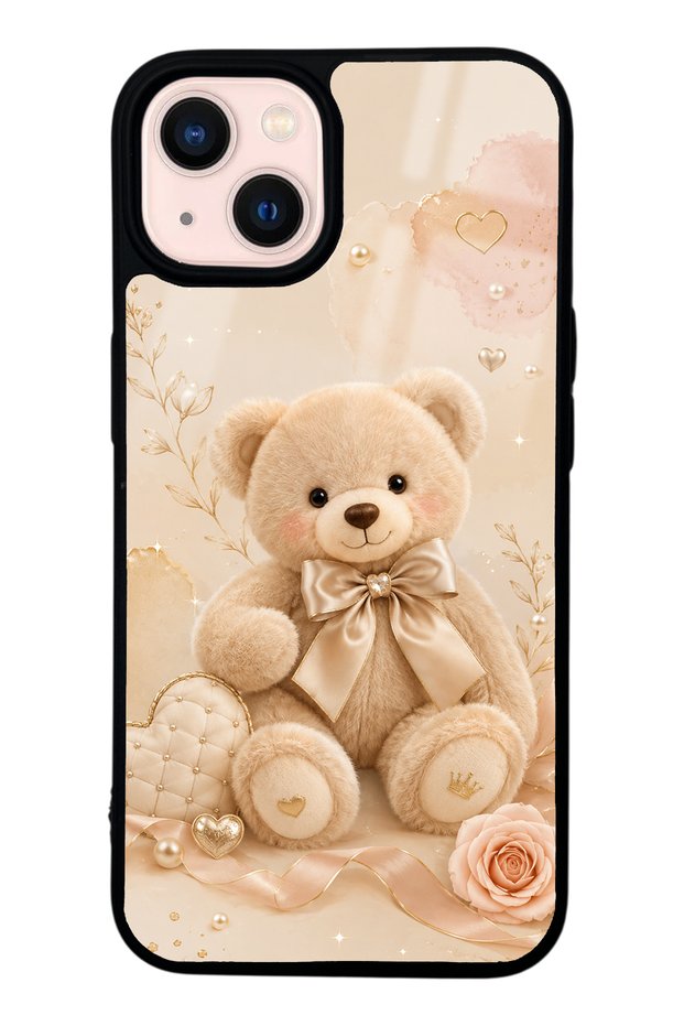 iPhone 13 Pearl Teddy Design Glossy Phone Case