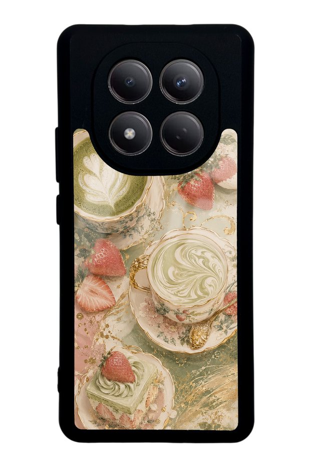 Xiaomi Redmi Note 15 Glossy Phone Case with Sage Strawberry Matcha Design