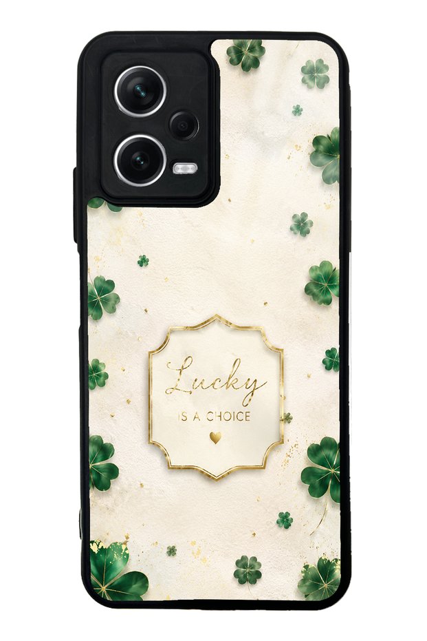 Xiaomi Redmi Note 12 5g Ivory Lucky Clover Design Glossy Phone Case
