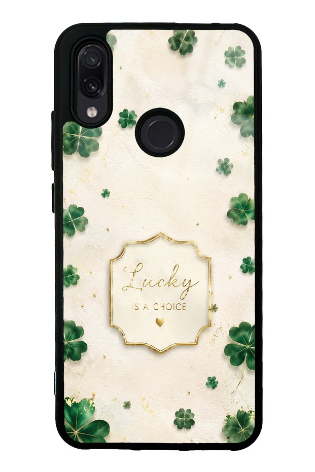 Xiaomi Redmi Note 7 Ivory Lucky Clover Design Glossy Phone Case