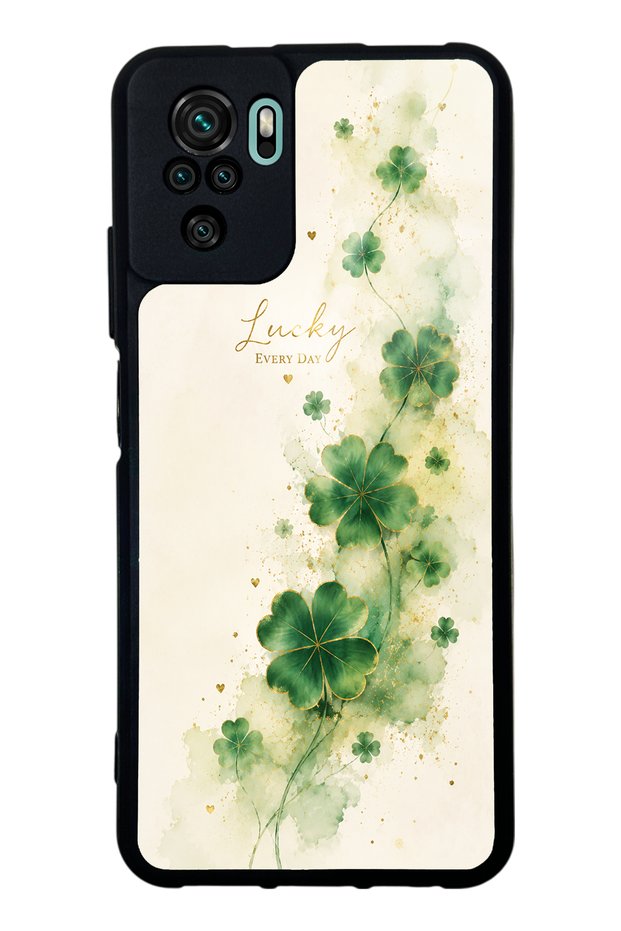 Xiaomi Redmi Note 10 Glossy Phone Case with Lucky Clover Whisper Design