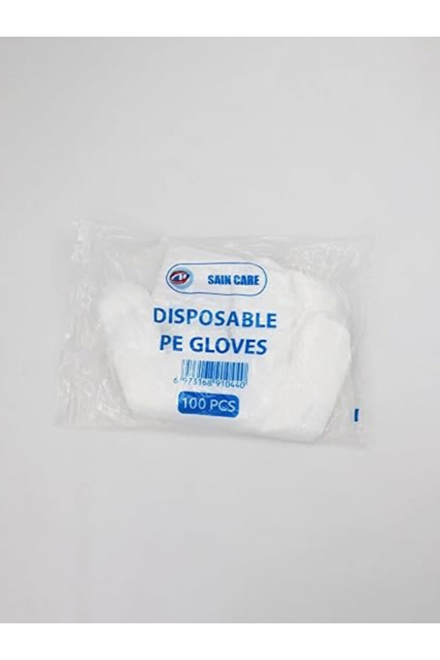 White SAIN CARE PE Disposable Gloves - Multi-Purpose Protective Hand Gloves