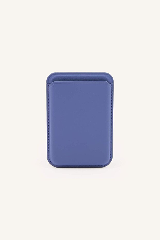 Magsafe Unisex Faux Leather Blue Card Holder I6568Axns