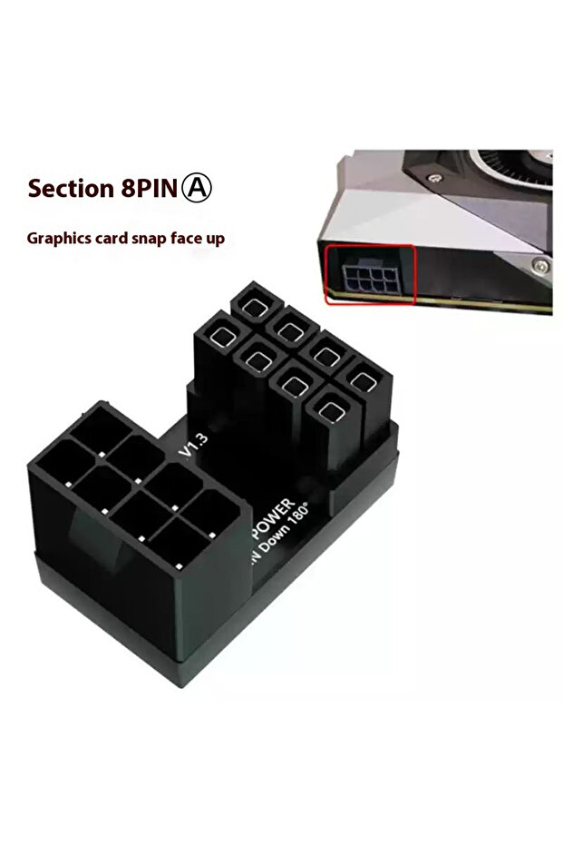 PH38A كولسيرك 180 ° موصل محول طاقة بطاقة الرسومات PCI-E بزاوية دوران، موصل GPU PSU Steeri