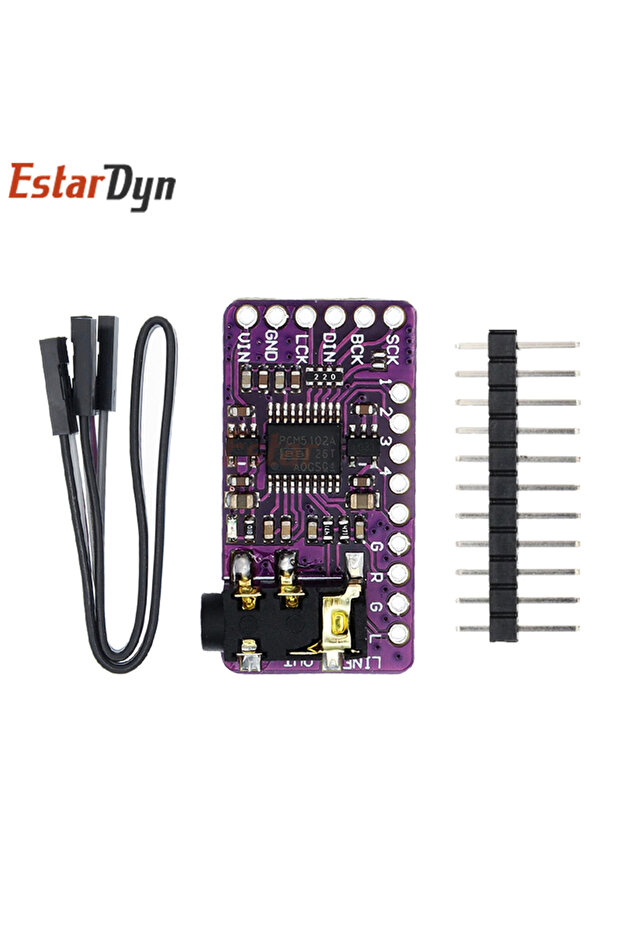 لوحة صوت Estardyn PCM5102A I2S DAC، وحدة فك تشفير ستيريو لـ Raspberry Pi بتنسيق pHAT - 3