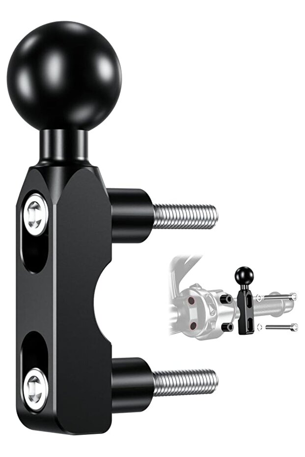 Durable Aluminum Alloy Mount Base with 1'' TPU Ball for Motorcycle Brake/Clutch Reservoir,
