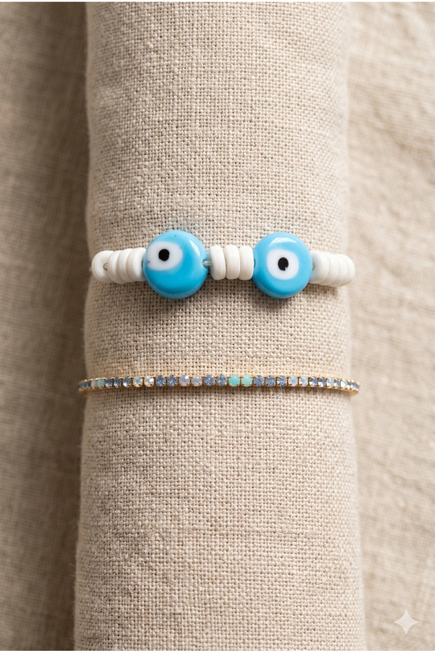 Handmade Evil Eye Beaded Special Design Flexible Bracelet Set