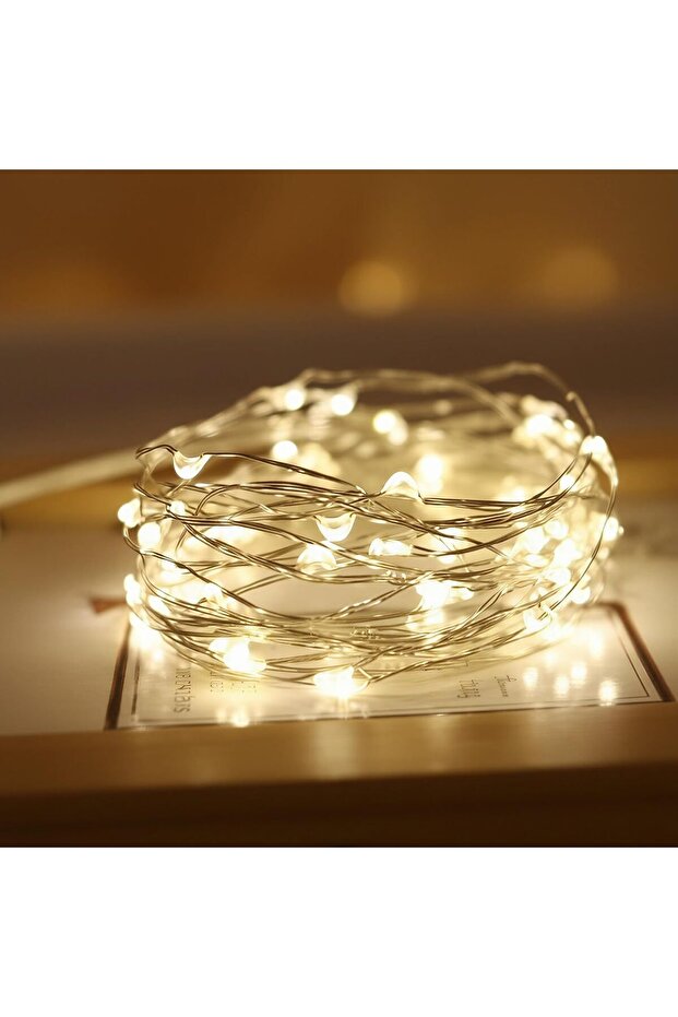 أضواء LED متسلسلة، إضاءة زخرفية محيطة، أضواء داخلية متسلسلة، مناسبة للحدائق والمنازل والحفلات والديكور والحرف اليدوية (أبيض دافئ)