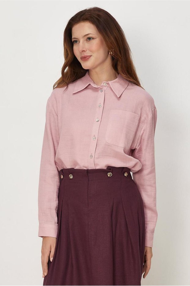 Shirt Collar Muslin Tunic 46739