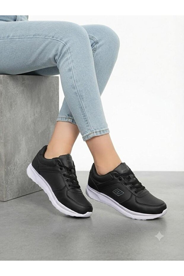 Women's Black Sneaker Ultra Light Orthopedic Sole Walking Shoes