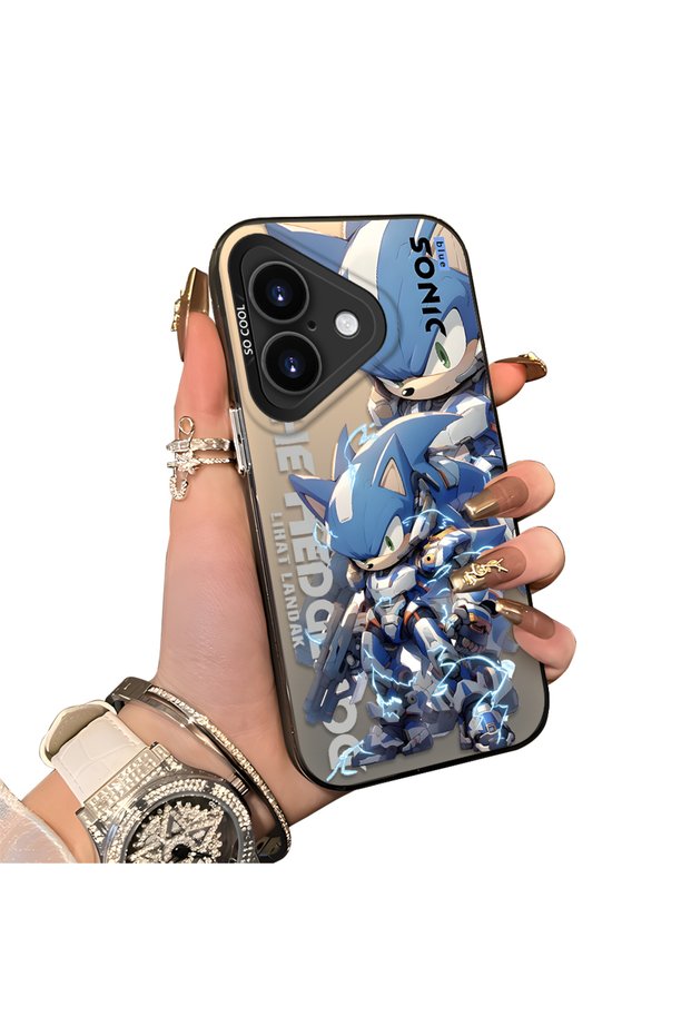 iPhone 16 Compatible Hard Acrylic Back Silicone Edge Lens Protection Case