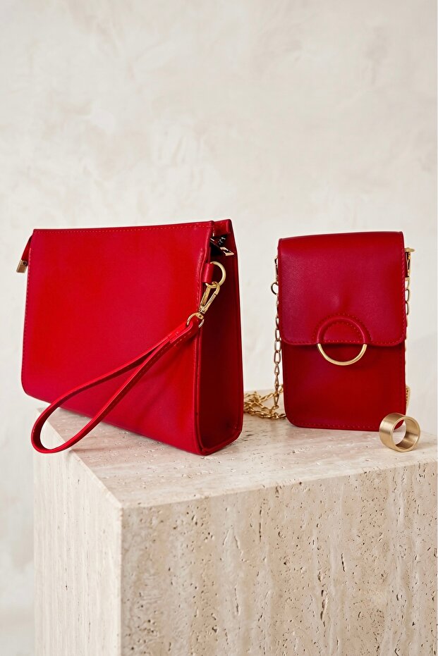 Linda Women's Bag Set |   Chain Strap Phone Bag & Handbag