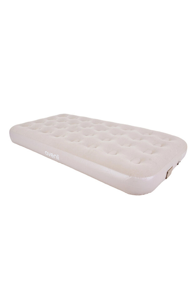 Double Air Mattress Set, Hand Pump, 191x99x25cm, Beige