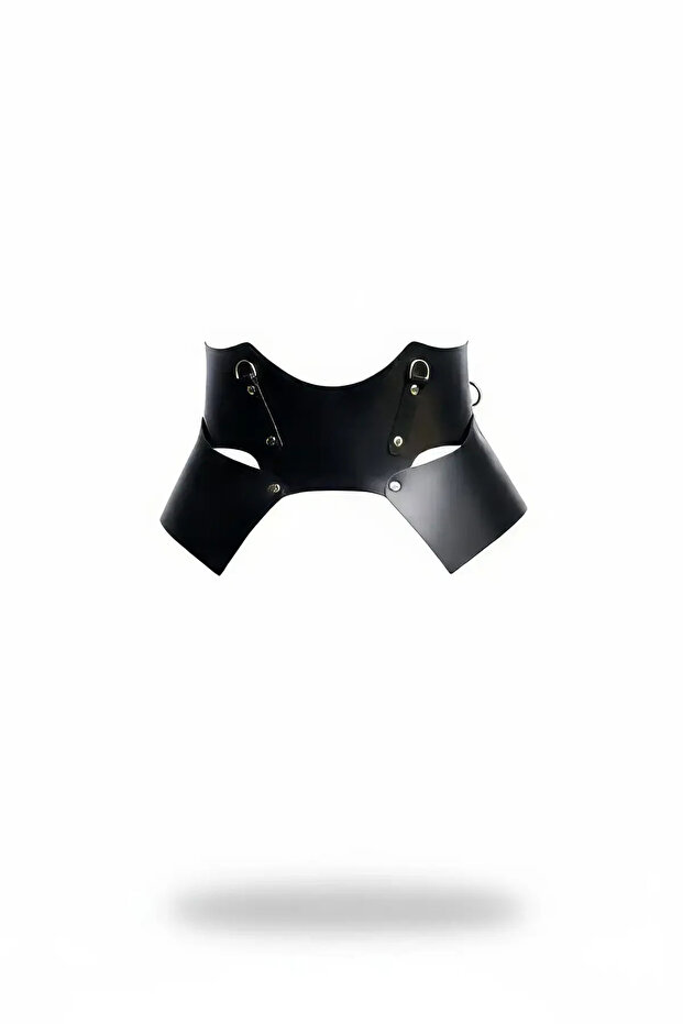 Black Women's Belt Wide Cut D Ring Leather Waist Accessory