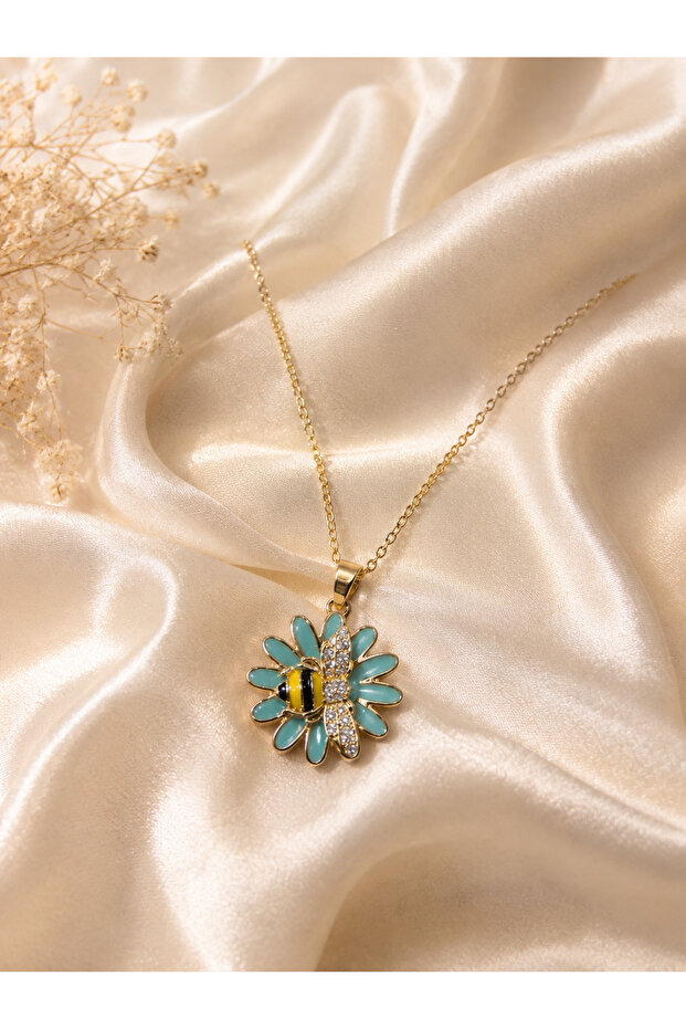 Bee Blossom Charm Necklace