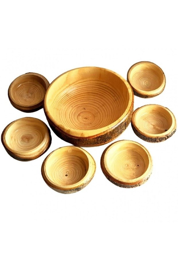 Wooden Shell Snack Bowl 7 Pieces