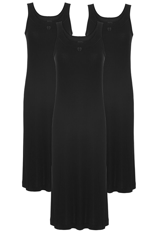 3-Pack Women's 100% Cotton Ribbed Long Ribbed Nightgown 1231