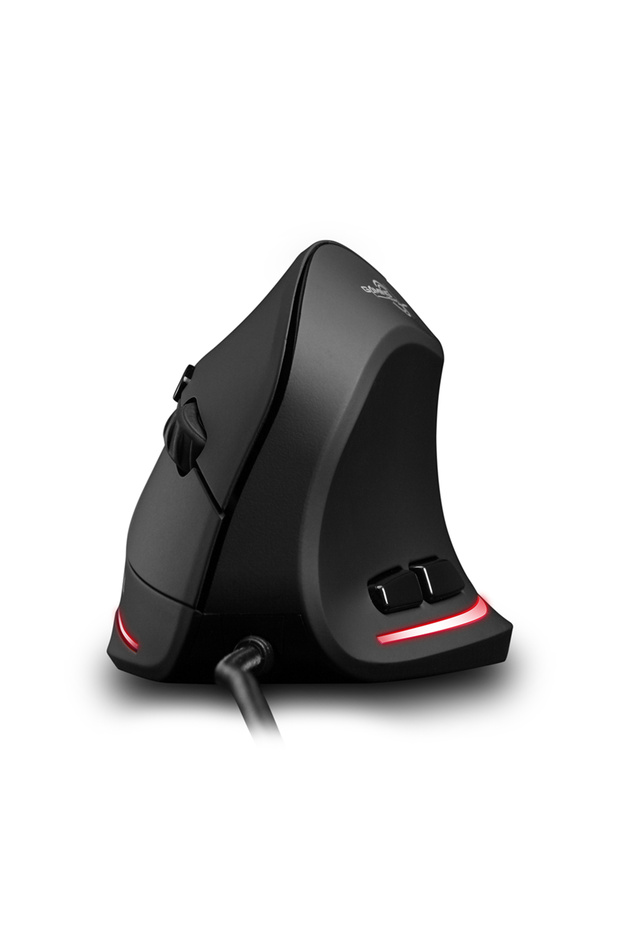 black ZELOTES T-20 Vertical Mouse Wired Ergonomic Office Mouse 3200DPI Optional Portable Gaming Mous