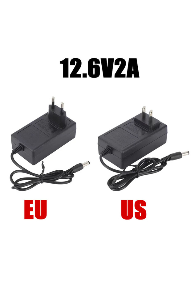 EU 12.6V2A 12.6V 16.8V 21V 24V 25V 1A 2A 18650 Lithium Battery Charger DC 5.5*2.1-2.5mm for 3S 4S 5S