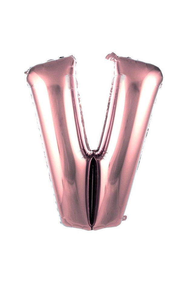 40 Inch 100 cm Rose Gold V Letter Foil Balloon Helium Compatible Birthday Party Decoration