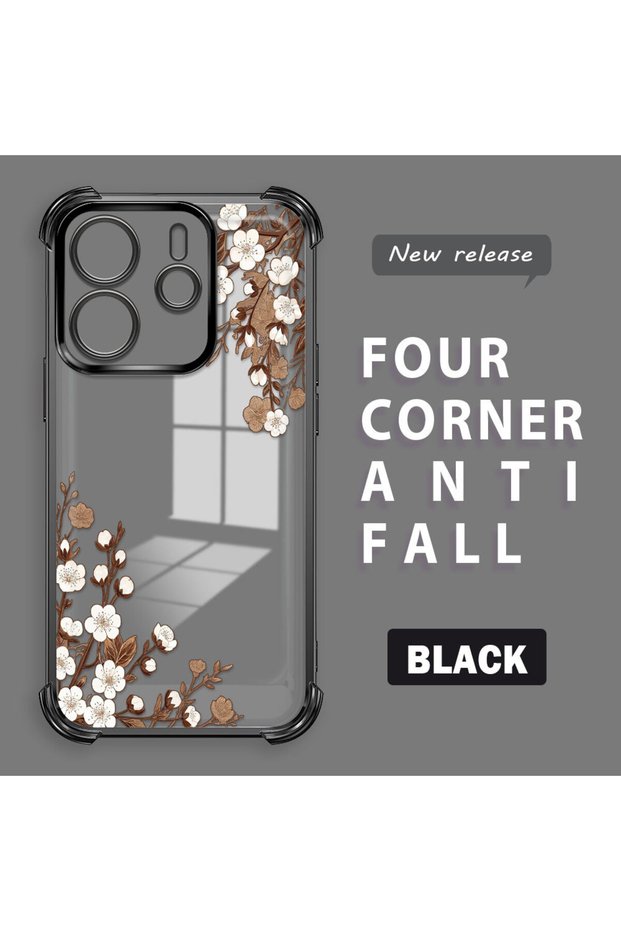 Xiaomi Redmi Note 14 4g Compatible Transparent Back Four-Corner Reinforced Impact Protection Silicone Case